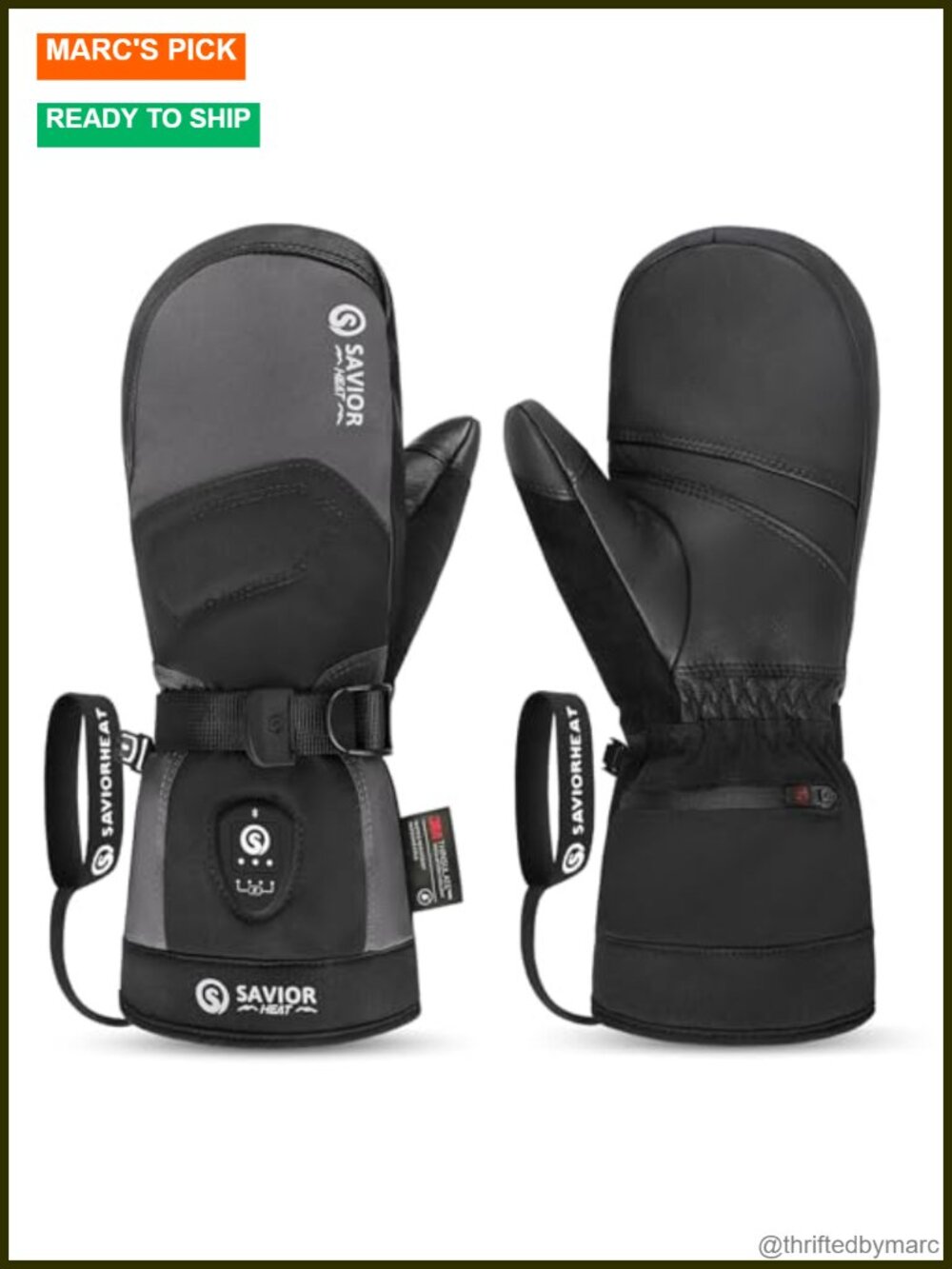 Heated Mittens 7.4V 3000mAh Battery Waterproof Ski Gloves for Women